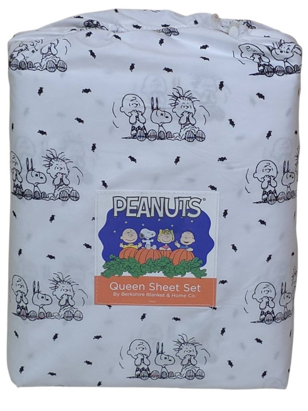 Peanuts Halloween Queen Sheet Set By Berkshire Snoopy & Friends Bats Spooky